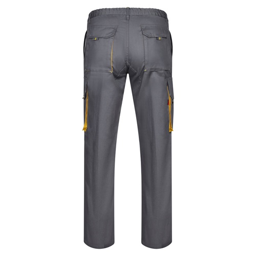 gray VL HYPNOS. Pantalón de sarga multibolsillos bicolor (200g/m²), en algodón (35%) y poliéster (65%)