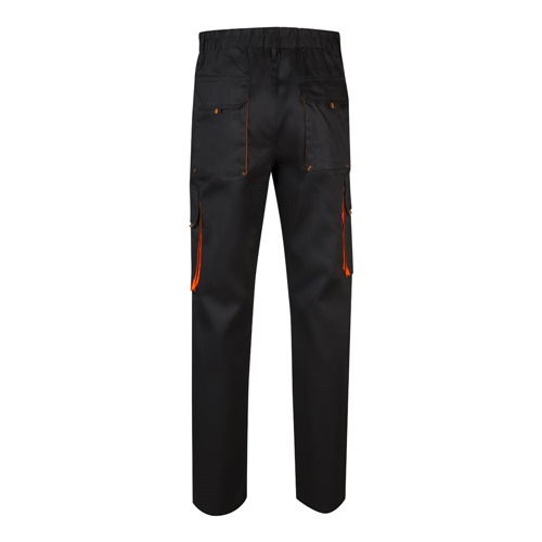 black VL HYPNOS. Pantalón de sarga multibolsillos bicolor (200g/m²), en algodón (35%) y poliéster (65%)
