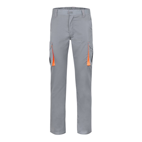 gray VL HYPNOS. Pantalón de sarga multibolsillos bicolor (200g/m²), en algodón (35%) y poliéster (65%)