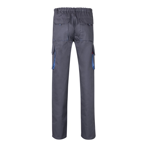 gray VL HYPNOS. Pantalón de sarga multibolsillos bicolor (200g/m²), en algodón (35%) y poliéster (65%)