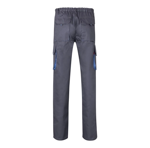 gray VL HYPNOS. Pantalón de sarga multibolsillos bicolor (200g/m²), en algodón (35%) y poliéster (65%)