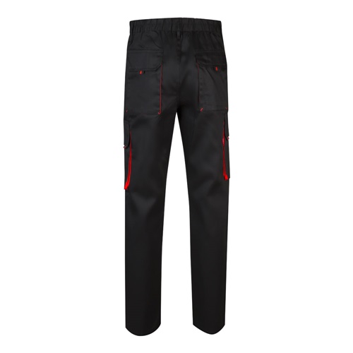 black VL HYPNOS. Pantalón de sarga multibolsillos bicolor (200g/m²), en algodón (35%) y poliéster (65%)