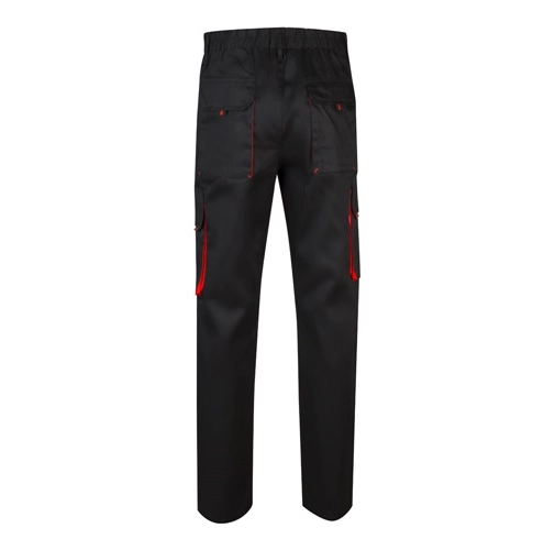 black VL HYPNOS. Pantalón de sarga multibolsillos bicolor (200g/m²), en algodón (35%) y poliéster (65%)
