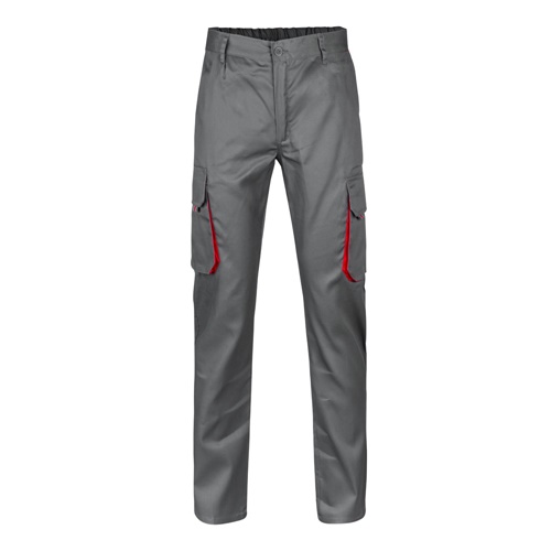 gray VL HYPNOS. Pantalón de sarga multibolsillos bicolor (200g/m²), en algodón (35%) y poliéster (65%)