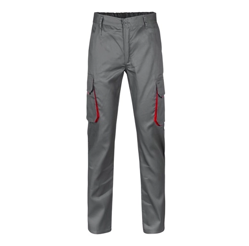 gray VL HYPNOS. Pantalón de sarga multibolsillos bicolor (200g/m²), en algodón (35%) y poliéster (65%)