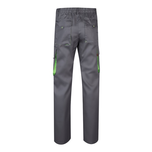 gray VL HYPNOS. Pantalón de sarga multibolsillos bicolor (200g/m²), en algodón (35%) y poliéster (65%)