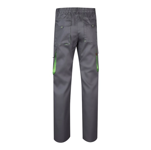 gray VL HYPNOS. Pantalón de sarga multibolsillos bicolor (200g/m²), en algodón (35%) y poliéster (65%)