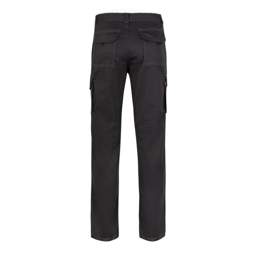 black VL PAN. Pantalón elástico multibolsillos (290g/m²), en algodón (46%), EME (38%) y poliéster (16%)