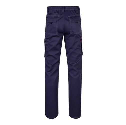 blue VL PAN. Pantalón elástico multibolsillos (290g/m²), en algodón (46%), EME (38%) y poliéster (16%)