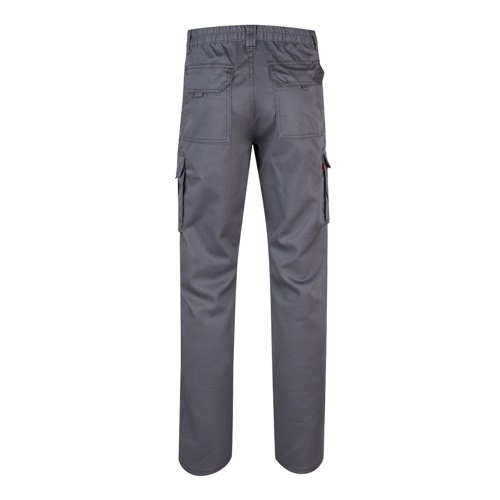 gray VL PAN. Pantalón elástico multibolsillos (290g/m²), en algodón (46%), EME (38%) y poliéster (16%)