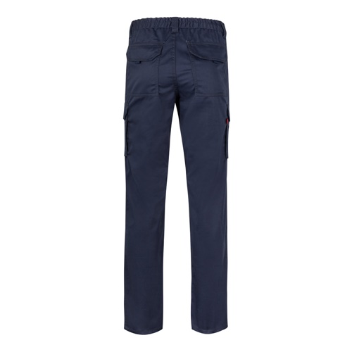 azul marino VL PAN. Pantalón elástico multibolsillos (290g/m²), en algodón (46%), EME (38%) y poliéster (16%)