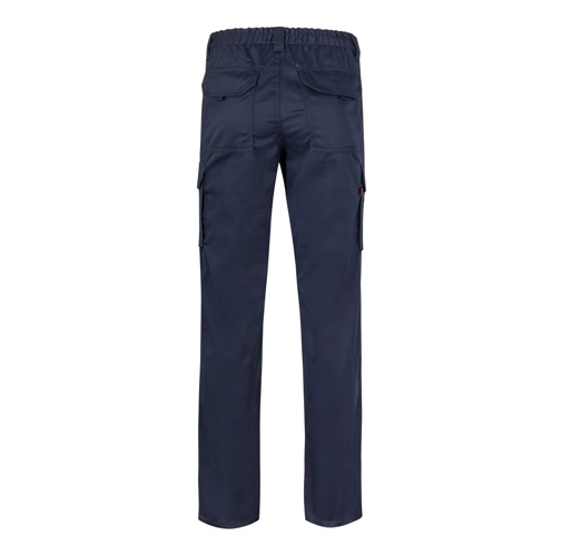 azul marino VL PAN. Pantalón elástico multibolsillos (290g/m²), en algodón (46%), EME (38%) y poliéster (16%)