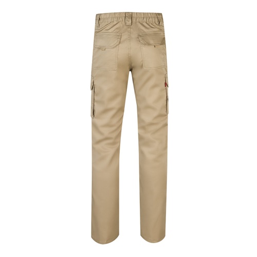 natural claro VL PAN. Pantalón elástico multibolsillos (290g/m²), en algodón (46%), EME (38%) y poliéster (16%)