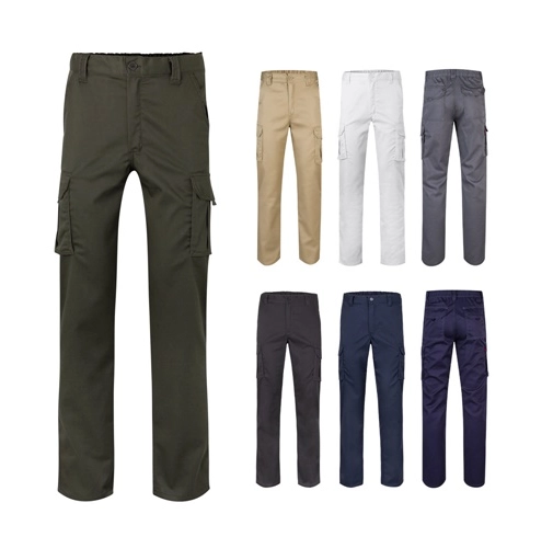 VL PAN. Pantalón elástico multibolsillos (290g/m²), en algodón (46%), EME (38%) y poliéster (16%)