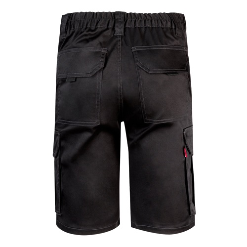 black VL HEBE. Bermudas elásticas multibolsillos (240g/m²), en algodón (46%), EME (38%) y poliéster (16%)