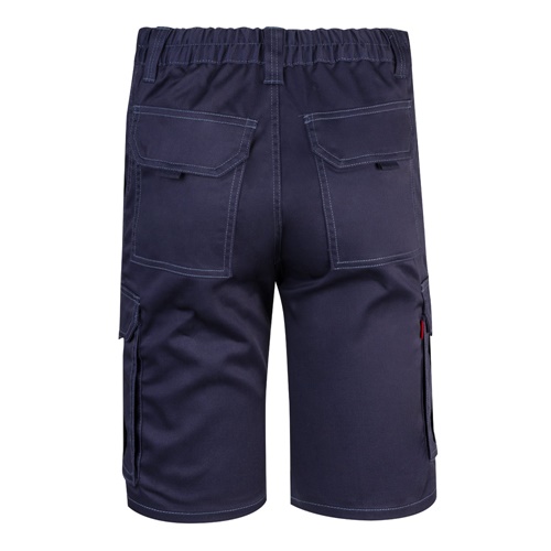 blue VL HEBE. Bermudas elásticas multibolsillos (240g/m²), en algodón (46%), EME (38%) y poliéster (16%)