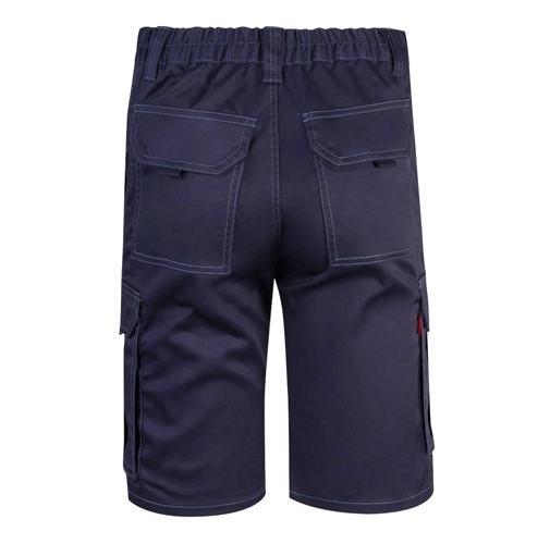 blue VL HEBE. Bermudas elásticas multibolsillos (240g/m²), en algodón (46%), EME (38%) y poliéster (16%)