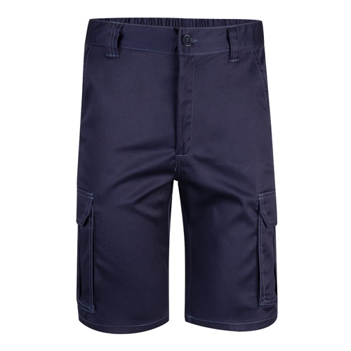 blue VL HEBE. Bermudas elásticas multibolsillos (240g/m²), en algodón (46%), EME (38%) y poliéster (16%)