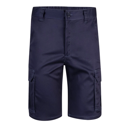 blue VL HEBE. Bermudas elásticas multibolsillos (240g/m²), en algodón (46%), EME (38%) y poliéster (16%)
