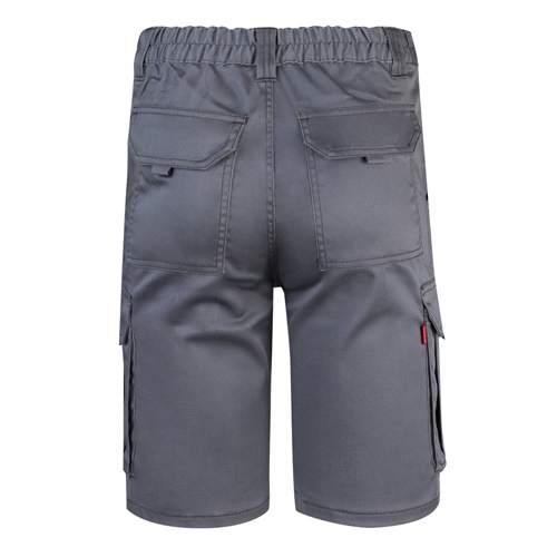 gray VL HEBE. Bermudas elásticas multibolsillos (240g/m²), en algodón (46%), EME (38%) y poliéster (16%)