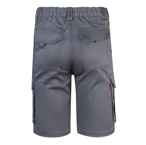 gray VL HEBE. Bermudas elásticas multibolsillos (240g/m²), en algodón (46%), EME (38%) y poliéster (16%)