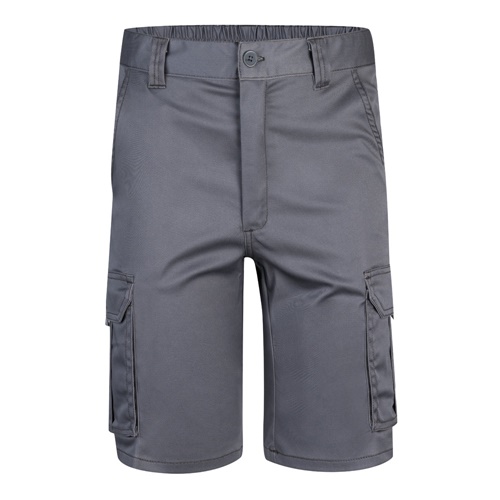 gray VL HEBE. Bermudas elásticas multibolsillos (240g/m²), en algodón (46%), EME (38%) y poliéster (16%)