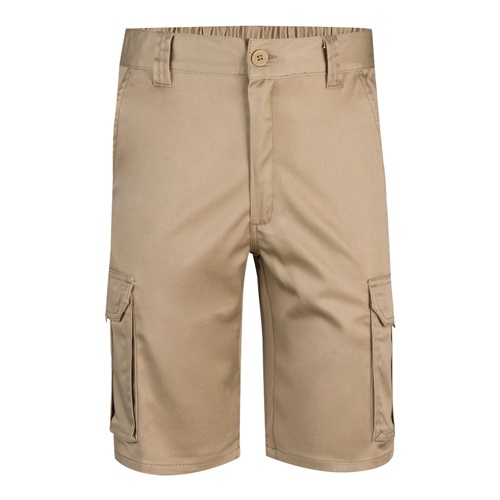 natural claro VL HEBE. Bermudas elásticas multibolsillos (240g/m²), en algodón (46%), EME (38%) y poliéster (16%)