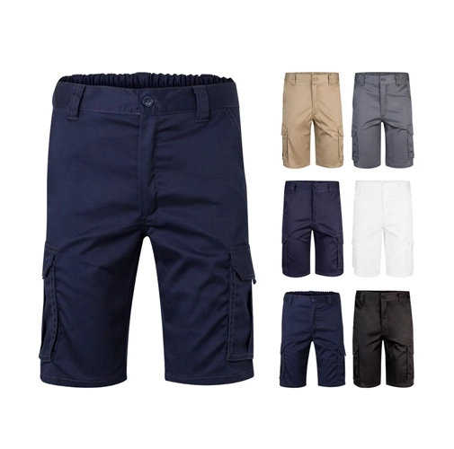 VL HEBE. Bermudas elásticas multibolsillos (240g/m²), en algodón (46%), EME (38%) y poliéster (16%)