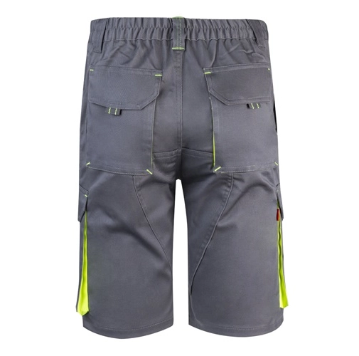 gray VL HEMERA. Bermudas elásticas bicolor y multibolsillos (240 g/m²), en algodón (46%), EME (38%) y poliéster (16%)