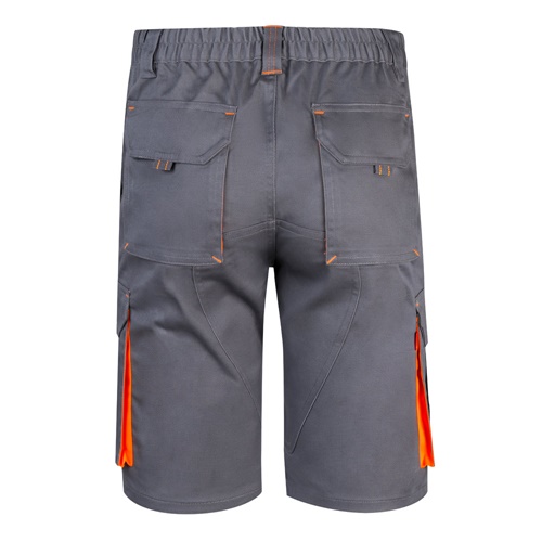 gray VL HEMERA. Bermudas elásticas bicolor y multibolsillos (240 g/m²), en algodón (46%), EME (38%) y poliéster (16%)