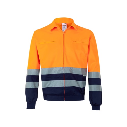 azul marino VL NEPTUNE LARGE. Chaqueta de sarga bicolor (210g/m²) en poliéster (80%) y algodón (20%)