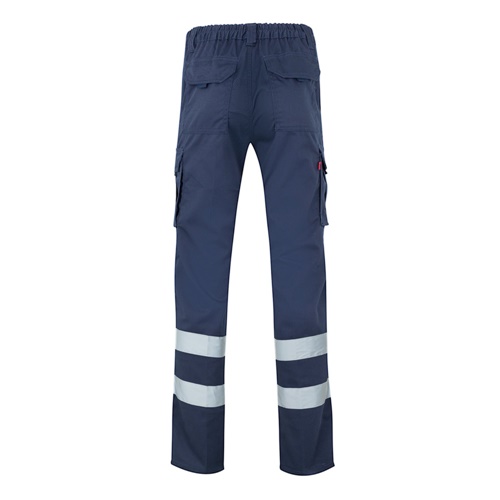 azul marino VL DIONYSUS. Pantalón multibolsillos bicolor (210 g/m²), en algodón (20%) y poliéster (80%)