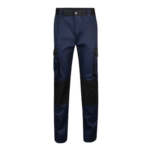 blue VL NJORD. Pantalón de sarga multibolsillos bicolor (240 g/m²), en algodón (35%) y poliéster (65%)