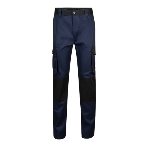 blue VL NJORD. Pantalón de sarga multibolsillos bicolor (240 g/m²), en algodón (35%) y poliéster (65%)