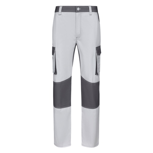 white VL NJORD. Pantalón de sarga multibolsillos bicolor (240 g/m²), en algodón (35%) y poliéster (65%)