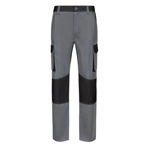gray VL NJORD. Pantalón de sarga multibolsillos bicolor (240 g/m²), en algodón (35%) y poliéster (65%)
