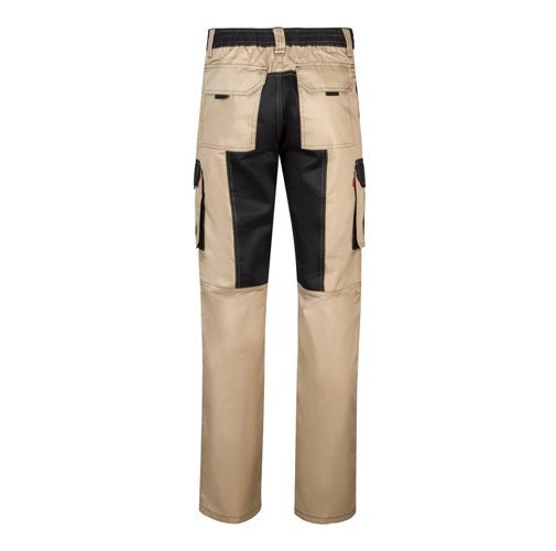 beige VL NJORD. Pantalón de sarga multibolsillos bicolor (240 g/m²), en algodón (35%) y poliéster (65%)