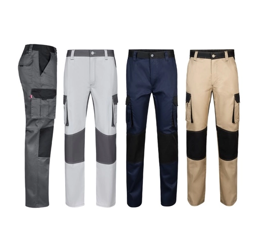 VL NJORD. Pantalón de sarga multibolsillos bicolor (240 g/m²), en algodón (35%) y poliéster (65%)
