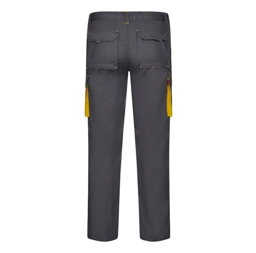 gray VL FIDES. Pantalón elástico bicolor multibolsillos (240g/m²), en algodón (46%), EME (38%) y poliéster (16%)