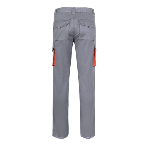 gray VL FIDES. Pantalón elástico bicolor multibolsillos (240g/m²), en algodón (46%), EME (38%) y poliéster (16%)