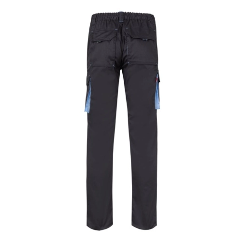 gray VL FIDES. Pantalón elástico bicolor multibolsillos (240g/m²), en algodón (46%), EME (38%) y poliéster (16%)