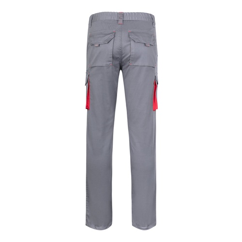 gray VL FIDES. Pantalón elástico bicolor multibolsillos (240g/m²), en algodón (46%), EME (38%) y poliéster (16%)