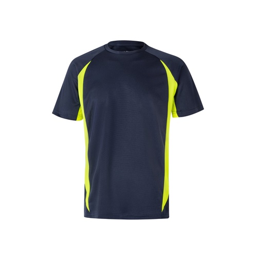 azul marino VL SLAYER. Camiseta técnica ojo de pájaro bicolor (160g/m²), en poliéster (100%)