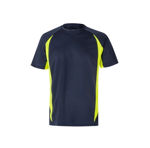 azul marino VL SLAYER. Camiseta técnica ojo de pájaro bicolor (160g/m²), en poliéster (100%)