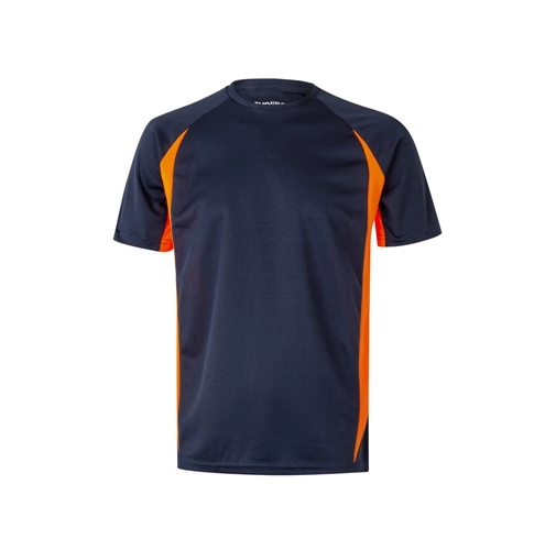 azul marino VL SLAYER. Camiseta técnica ojo de pájaro bicolor (160g/m²), en poliéster (100%)