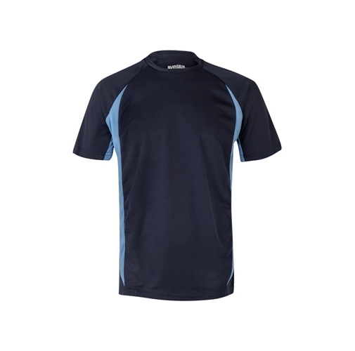azul marino VL SLAYER. Camiseta técnica ojo de pájaro bicolor (160g/m²), en poliéster (100%)