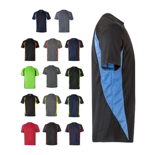 VL SLAYER. Camiseta técnica ojo de pájaro bicolor (160g/m²), en poliéster (100%)