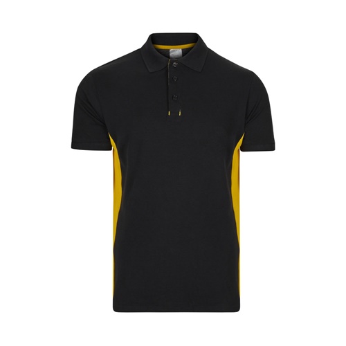 black VL SUPAY. Polo piqué bicolor (180g/m²), manga corta, en algodón (60%) y poliéster (40%)