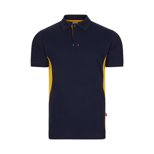 azul marino VL SUPAY. Polo piqué bicolor (180g/m²), manga corta, en algodón (60%) y poliéster (40%)