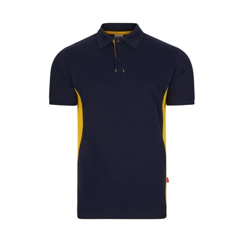 azul marino VL SUPAY. Polo piqué bicolor (180g/m²), manga corta, en algodón (60%) y poliéster (40%)